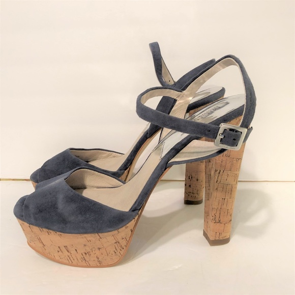 MICHAEL Michael Kors Shoes - Michael Kors Cork Platform Heels Sandals Suede